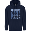 The Next Beep Funny Metal Detecting Mens 80% Cotton Hoodie Navy Blue