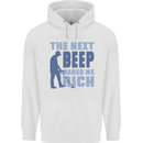 The Next Beep Funny Metal Detecting Mens 80% Cotton Hoodie White
