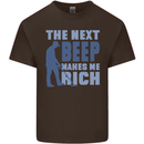 The Next Beep Funny Metal Detecting Mens Cotton T-Shirt Tee Top Dark Chocolate