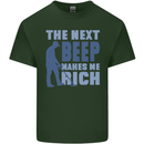 The Next Beep Funny Metal Detecting Mens Cotton T-Shirt Tee Top Forest Green