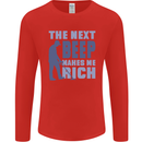 The Next Beep Funny Metal Detecting Mens Long Sleeve T-Shirt Red