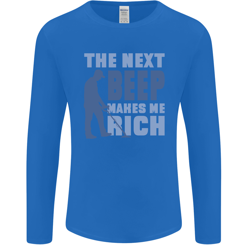 The Next Beep Funny Metal Detecting Mens Long Sleeve T-Shirt Royal Blue