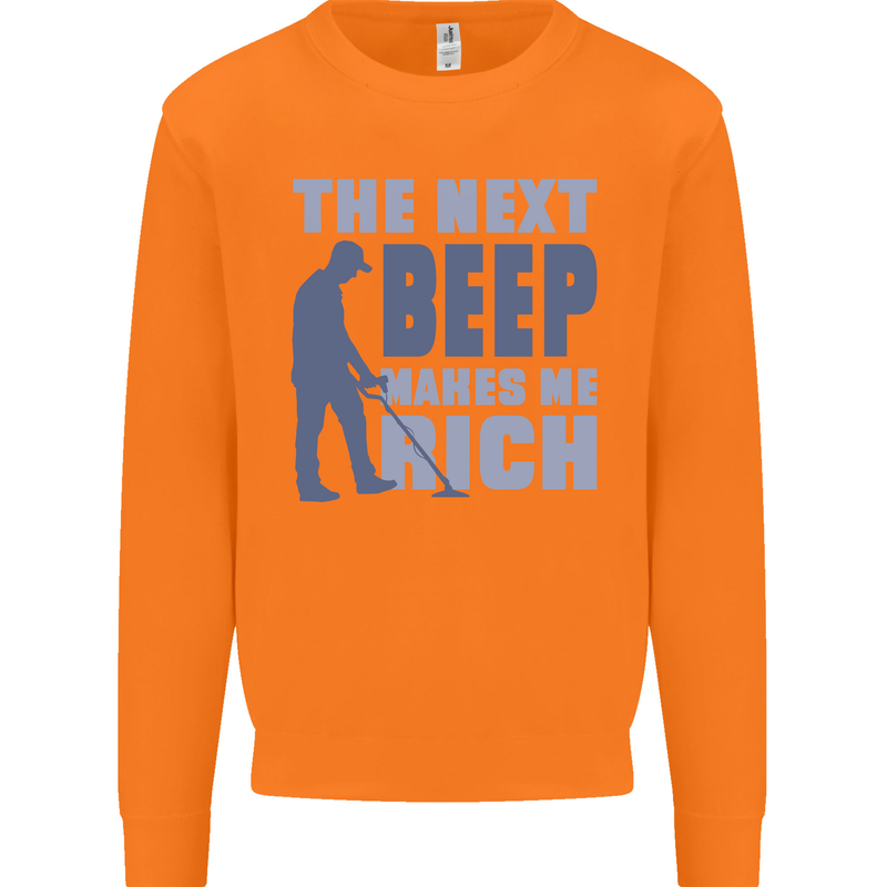 The Next Beep Funny Metal Detecting Mens Sweatshirt Jumper Orange