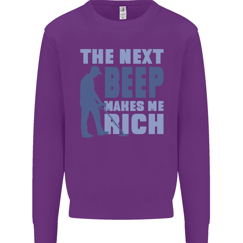 The Next Beep Funny Metal Detecting Mens Sweatshirt Jumper Purple