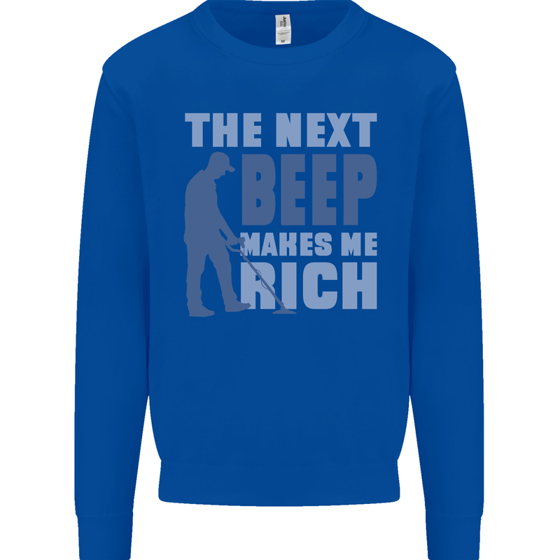 The Next Beep Funny Metal Detecting Mens Sweatshirt Jumper Royal Blue