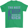 The Next Beep Funny Metal Detecting Mens T-Shirt 100% Cotton Irish Green