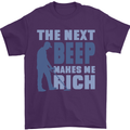 The Next Beep Funny Metal Detecting Mens T-Shirt 100% Cotton Purple