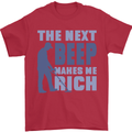 The Next Beep Funny Metal Detecting Mens T-Shirt 100% Cotton Red