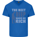 The Next Beep Funny Metal Detecting Mens V-Neck Cotton T-Shirt Royal Blue