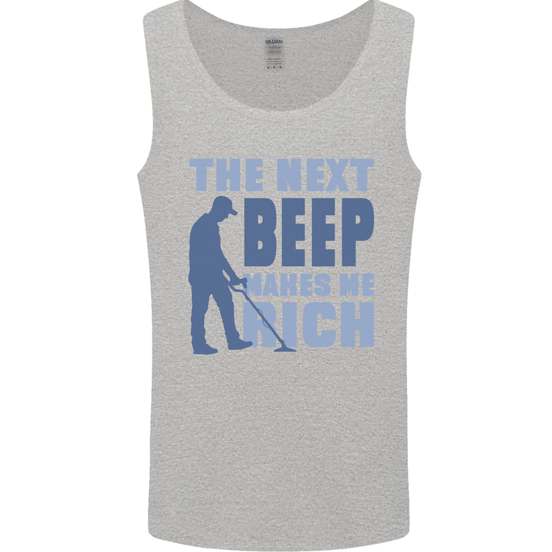 The Next Beep Funny Metal Detecting Mens Vest Tank Top Sports Grey