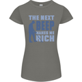 The Next Beep Funny Metal Detecting Womens Petite Cut T-Shirt Charcoal