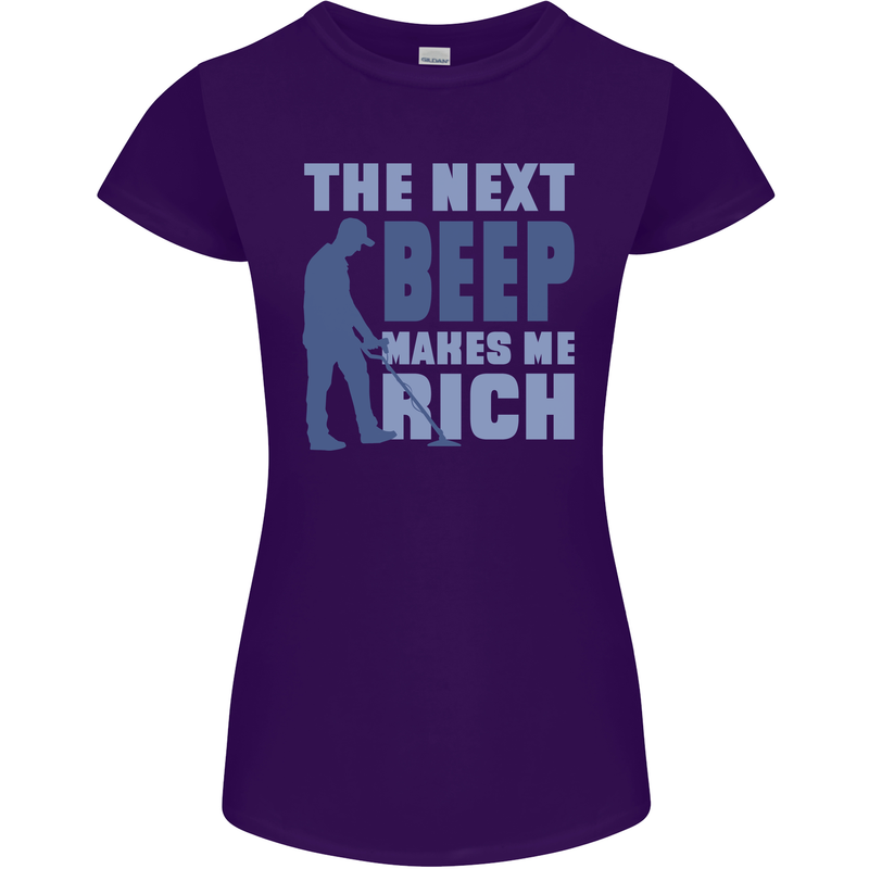 The Next Beep Funny Metal Detecting Womens Petite Cut T-Shirt Purple