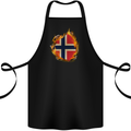 The Norwegian Flag Fire Effect Norway Cotton Apron 100% Organic Black