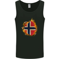 The Norwegian Flag Fire Effect Norway Mens Vest Tank Top Black