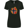 The Norwegian Flag Fire Effect Norway Womens Wider Cut T-Shirt Black