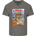 The Ocean Bar Scuba Diving Diver Alcohol Mens V-Neck Cotton T-Shirt Charcoal