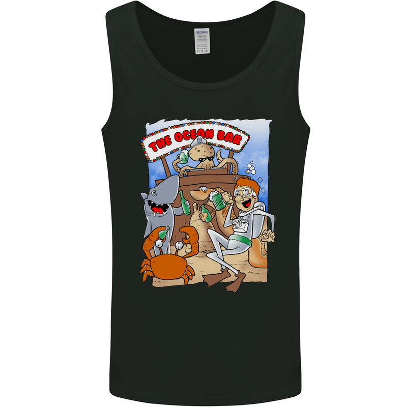 The Ocean Bar Scuba Diving Diver Alcohol Mens Vest Tank Top Black