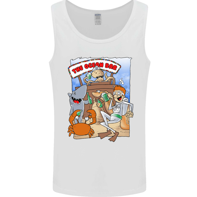 The Ocean Bar Scuba Diving Diver Alcohol Mens Vest Tank Top White