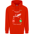 The Ocean Is Calling Scuba Diving Diver Childrens Kids Hoodie Bright Red