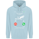 The Ocean Is Calling Scuba Diving Diver Childrens Kids Hoodie Light Blue