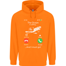 The Ocean Is Calling Scuba Diving Diver Childrens Kids Hoodie Orange