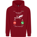 The Ocean Is Calling Scuba Diving Diver Childrens Kids Hoodie Red