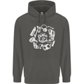 The Ocean Is Calling Scuba Diving Diver Childrens Kids Hoodie Storm Grey