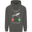 The Ocean Is Calling Scuba Diving Diver Childrens Kids Hoodie Storm Grey