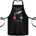 The Ocean Is Calling Scuba Diving Diver Cotton Apron 100% Organic Black