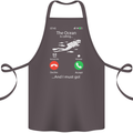 The Ocean Is Calling Scuba Diving Diver Cotton Apron 100% Organic Dark Grey