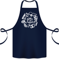 The Ocean Is Calling Scuba Diving Diver Cotton Apron 100% Organic Navy Blue