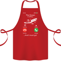 The Ocean Is Calling Scuba Diving Diver Cotton Apron 100% Organic Red