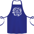 The Ocean Is Calling Scuba Diving Diver Cotton Apron 100% Organic Royal Blue