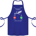 The Ocean Is Calling Scuba Diving Diver Cotton Apron 100% Organic Royal Blue