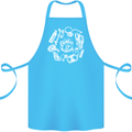 The Ocean Is Calling Scuba Diving Diver Cotton Apron 100% Organic Turquoise