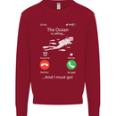 The Ocean Is Calling Scuba Diving Diver Kids Sweatshirt Jumper Red
