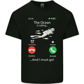 The Ocean Is Calling Scuba Diving Diver Kids T-Shirt Childrens Black