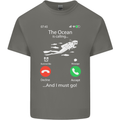 The Ocean Is Calling Scuba Diving Diver Kids T-Shirt Childrens Charcoal
