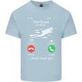 The Ocean Is Calling Scuba Diving Diver Kids T-Shirt Childrens Light Blue