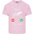 The Ocean Is Calling Scuba Diving Diver Kids T-Shirt Childrens Light Pink