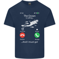 The Ocean Is Calling Scuba Diving Diver Kids T-Shirt Childrens Navy Blue