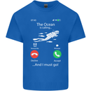 The Ocean Is Calling Scuba Diving Diver Kids T-Shirt Childrens Royal Blue