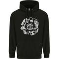 The Ocean Is Calling Scuba Diving Diver Mens 80% Cotton Hoodie Black
