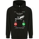 The Ocean Is Calling Scuba Diving Diver Mens 80% Cotton Hoodie Black