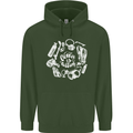 The Ocean Is Calling Scuba Diving Diver Mens 80% Cotton Hoodie Forest Green