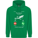 The Ocean Is Calling Scuba Diving Diver Mens 80% Cotton Hoodie Irish Green