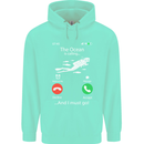 The Ocean Is Calling Scuba Diving Diver Mens 80% Cotton Hoodie Peppermint