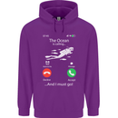 The Ocean Is Calling Scuba Diving Diver Mens 80% Cotton Hoodie Purple