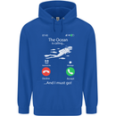The Ocean Is Calling Scuba Diving Diver Mens 80% Cotton Hoodie Royal Blue