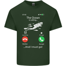The Ocean Is Calling Scuba Diving Diver Mens Cotton T-Shirt Tee Top Forest Green